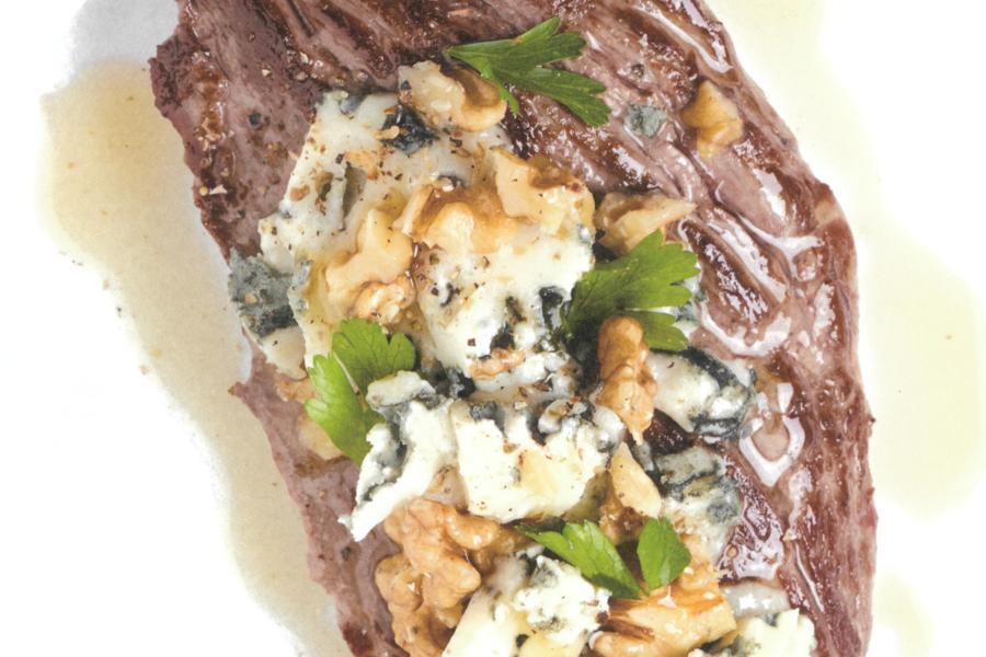 Image de la recette Steaks Roquefort et noix